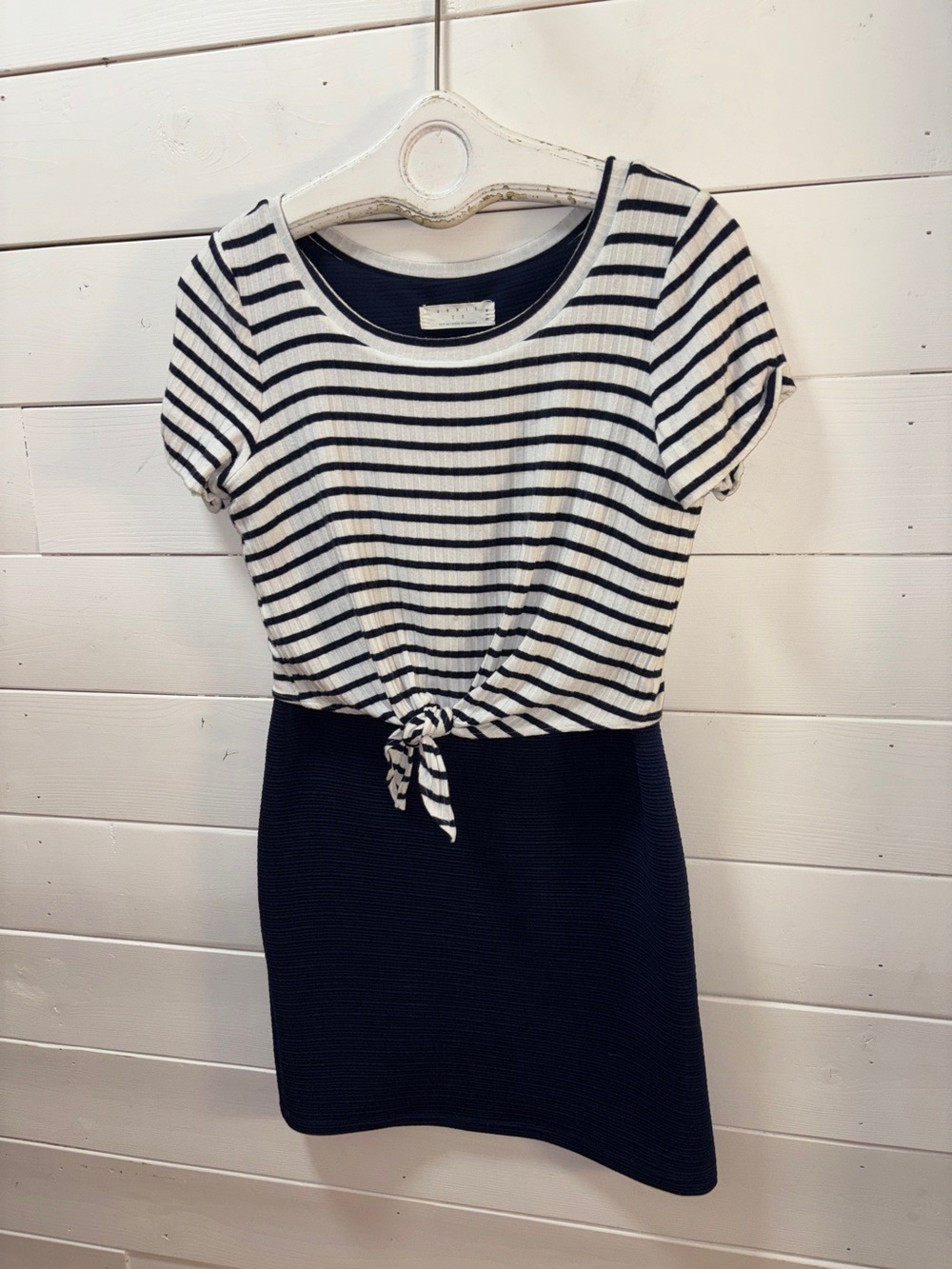 ANNIE 50 Navy & White Striped Tie Front Dress Size M - Picture 5 of 10